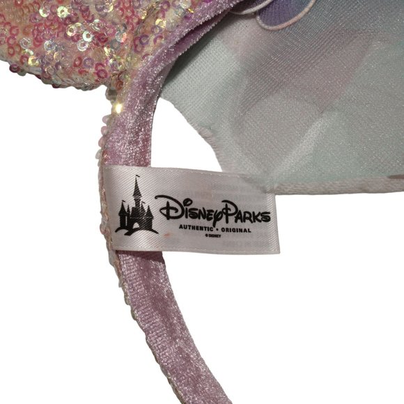 Disney Parks Resort Minnie Mouse Ears Fairy Wings Sequin Pink Purple Tulle Veil - Picture 5 of 8